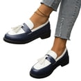 thumbnail image 4 of Willtoo Womens Classic Faux Leather Platform Tassel Loafers Slip On Round Toe Dress Shoes Comfort Lightweight Non Slip Thick Lug Sole for Business Work Wedding Party Daily Casual, 4 of 5