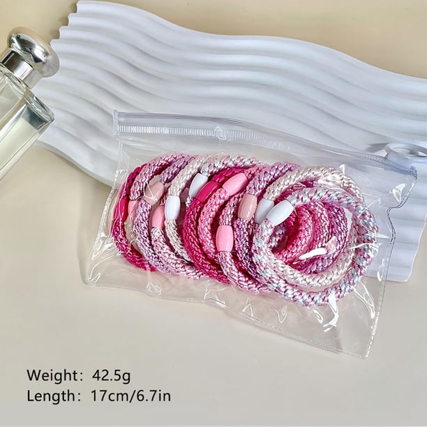 Coleteros para el pelo - Pack de 8 gomas elásticas de colores, ideales para cabello grueso, liso y rizado, para trenzas.