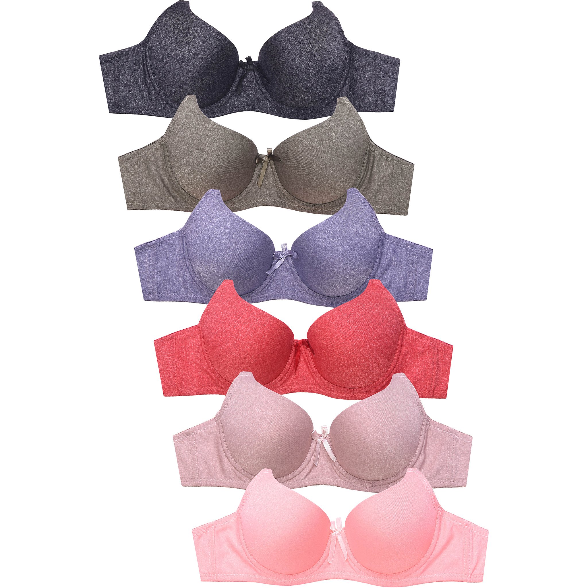 247 Frenzy Women's Essentials Sofra PACK OF 6 Full Coverage Solid Front