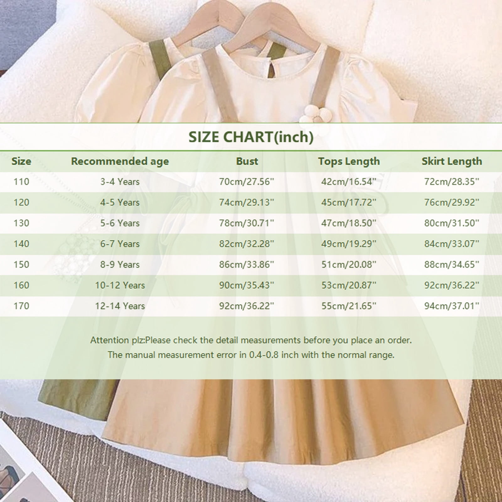 Fall Outfits Girls Kids Dress Outfits Short Sleeve Tops Suspender Skirt Set 2Pcs Baby Fall Clothes Khaki 8 Years-9 Years