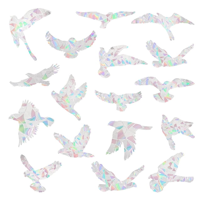 Anti Collision Bird Window Clings, Glass Alert Prism With Static Vinyl Sun Catcher, Reusable Vinyl For Bird Deterrent, Prevent Birds From Hitting Windows, Decorate Your Window With Rainbow Stickers
