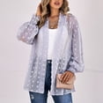 thumbnail image 3 of Rebeca de las mujeres frente abierto puño elástico fibra de poliéster estilo simple frente abierto tops para fiesta citas compras, 3 of 6