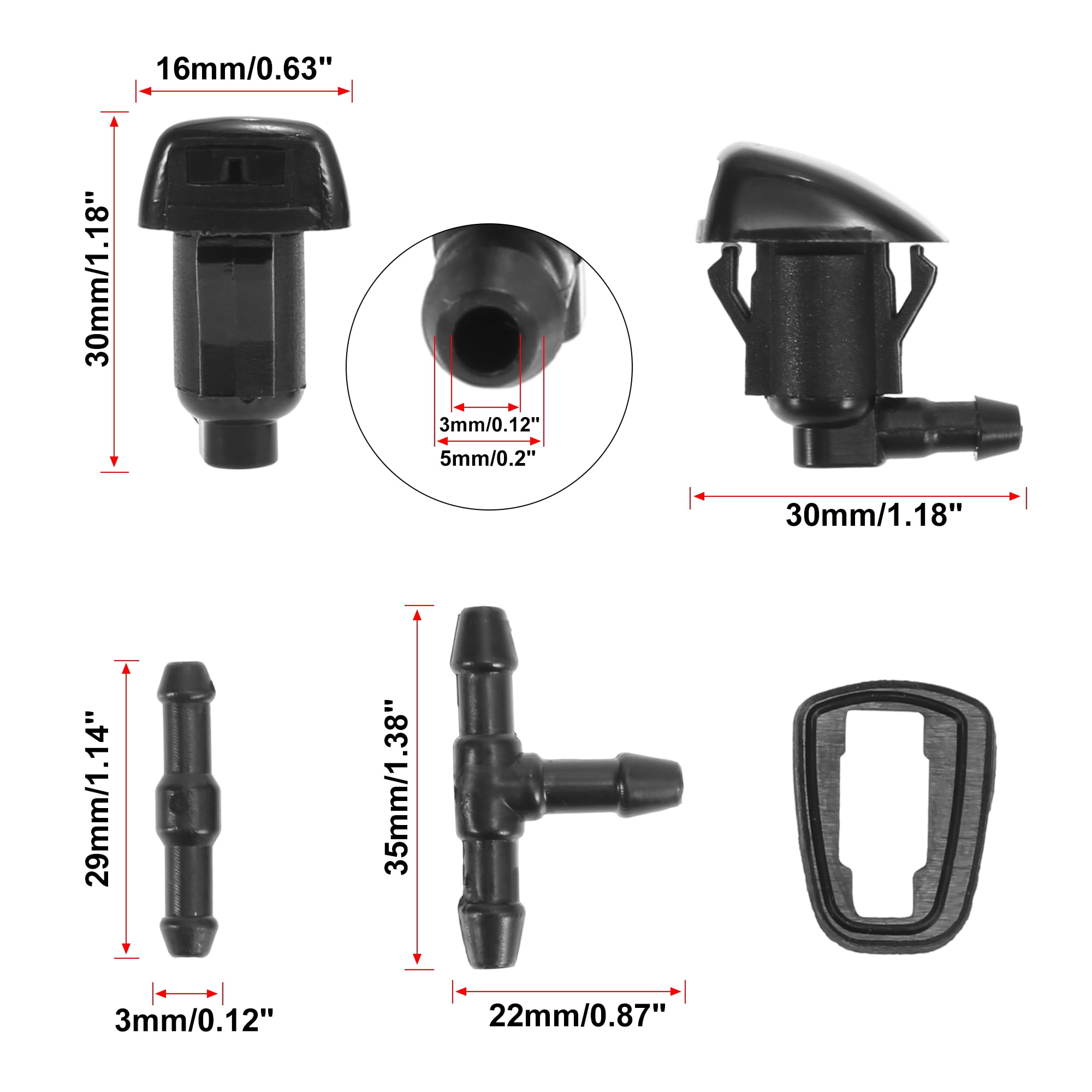 Unique Bargains Windshield Wiper Fluid Squirter Nozzle 85381-AE020 1Set