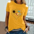 thumbnail image 1 of Pntutb Mujeres Casual Carta Impresión Mangas Cortas O-Cuello Camiseta Suelta Blusa tops Pntutb Pntutb-3579, 1 of 5