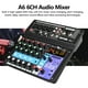 thumbnail image 2 of Sound Machine A6 6CH Protable Mini Mixer Consola de audio con tarjeta de sonido Grabación USB Canto Webcast Party Mixer Abody Sound Machine, 2 of 6