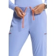 thumbnail image 2 of Cherokee Infinity Women's Scrub Pull-on Scrub Jogger Pants, Mid Rise Bottoms with 4 Pocket with Interior Drawstring Plus Size IN122A, 2XL, Ciel, 2 of 7