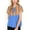 Light Blue, variant on Women's Short Sleeve Boho Peasant Top with Tie Front and Striped Print for Casual Everyday Wear- Small, Black
