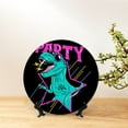 thumbnail image 6 of Balery Rex Dinosaur With Sunglasses Print Bone China Decorative Plate Ceramic Dinner Plates Art Crafts with Display Stand-8in, 6 of 6
