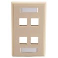 thumbnail image 2 of C2G 4-Port Single Gang Multimedia Keystone Wall Plate - Ivory, 2 of 4