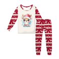thumbnail image 4 of Huesdet Toddler Baby Boy Girl Christmas Outfit Reindeer Fleece Lined Shirt Pants Set 2 Piece Infant Cute Winter Clothes(Watermelon Red,10-11 Years), 4 of 5