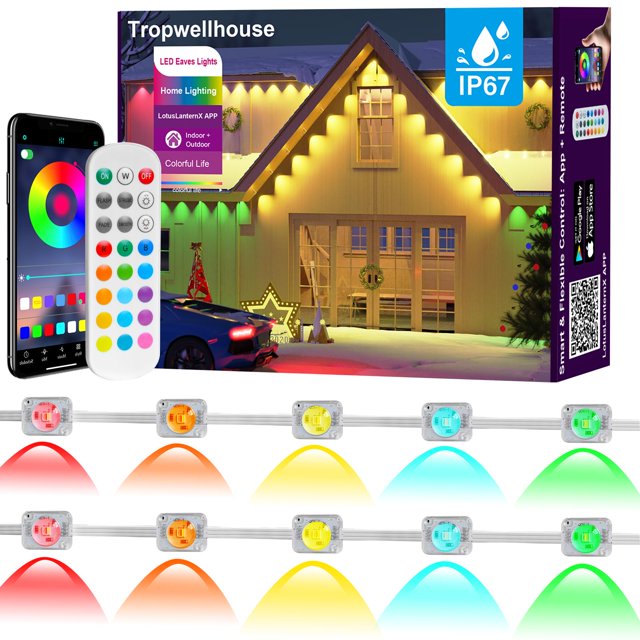 Cadena de luces Tropwellhouse para exteriores, 30 m, RGB, IP67, impermeables