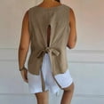 thumbnail image 4 of Women Summer Tank Tops Crewneck Sleeveless Solid Color Lightweight Going out Loose Short Camisole Pullover Wide Strap Relaxed Plus Size Trendy Plain Lounge Tops, 4 of 7
