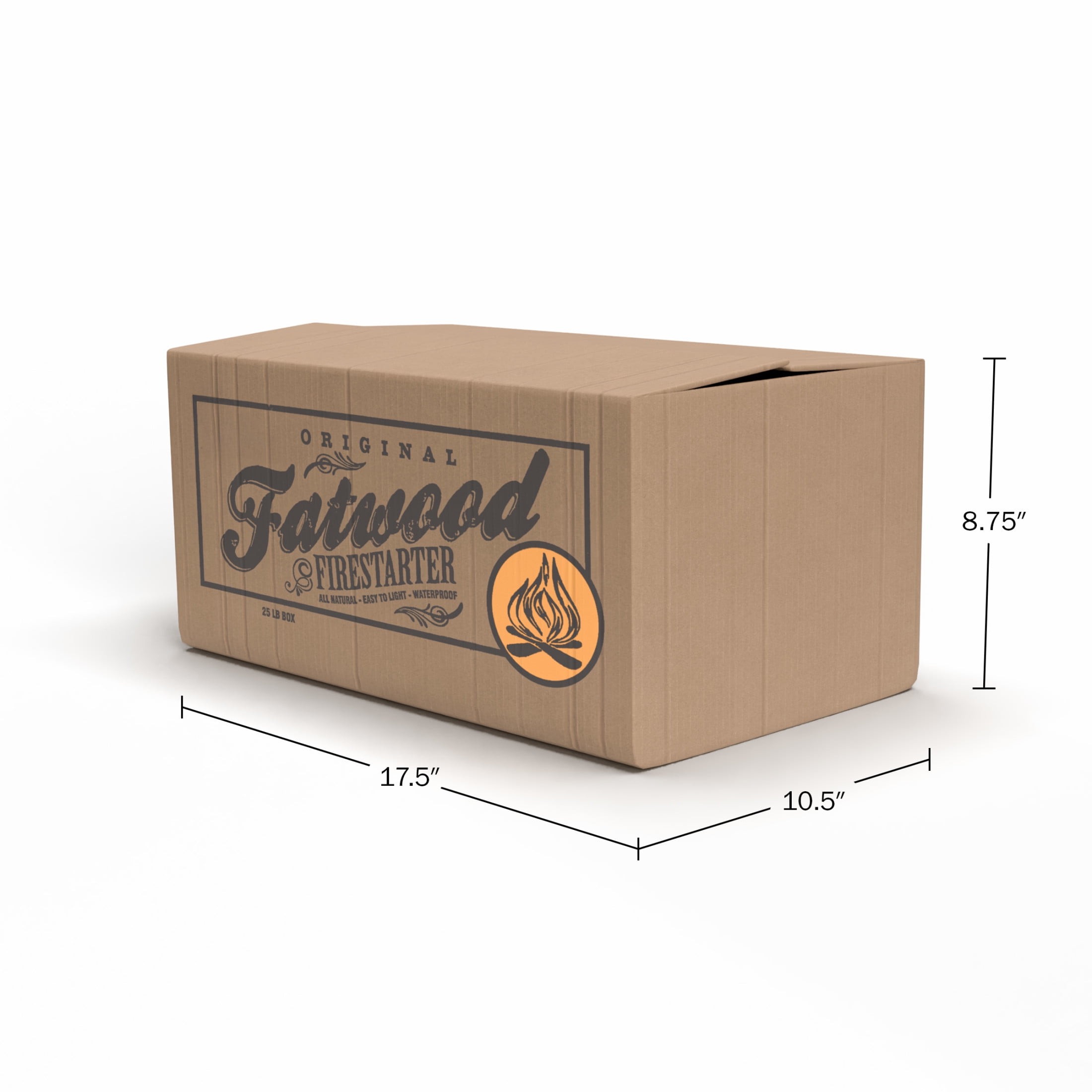 Pure Garden 25lb Box Fatwood Pine Wood Fire Sticks - Indoor or Outdoor Fire Starters
