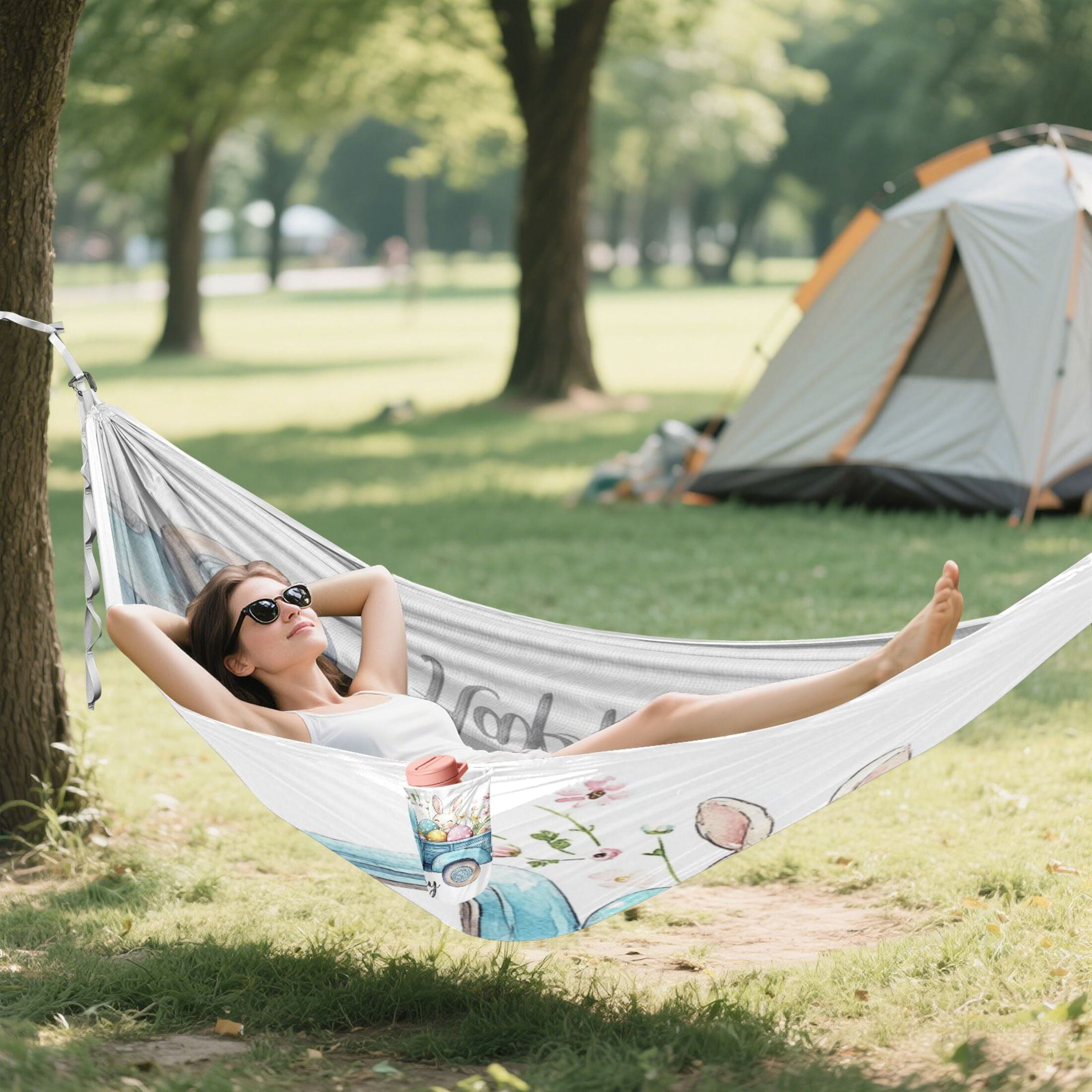 Hammock Camping Hammock Nylon Portable Hammock Travel Camping Hammock Cute Bunny Easter