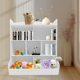 thumbnail image 4 of White Kids Toy Storage Organizer with Kids Bookshelf 4 Tier Nursery Book Shelves Toddler Bookshelf Children's Toy Shelf for Children's Room Playroom Bedroom Kindergarten School (4-Tier White), 4 of 14