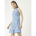 thumbnail image 3 of Moomaya Womens Printed Short Dress, Sleeveless Frilled Hem Round Neck Mini Dress, 3 of 8