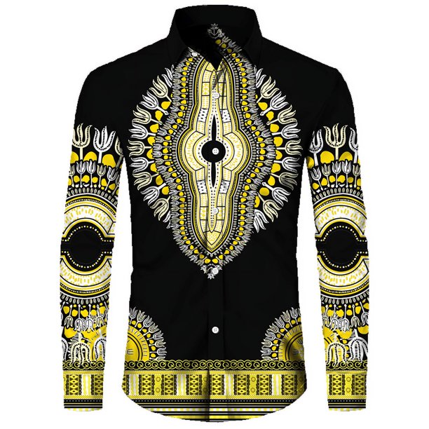 Camisas de manga larga con estampado de tótem vintage para hombre ropa de tendencia de otoño camisetas de calle personalizadas para hombre mangas largas transpirables