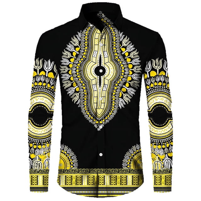 Camisas de manga larga con estampado de tótem vintage para hombre ropa de tendencia de otoño camisetas de calle personalizadas para hombre mangas largas transpirables