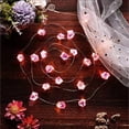 thumbnail image 1 of Guirnalda de luces de hada estilo cristal de fluorita | 20 bombillas LED rojas | Alambre de cobre flexible de 7 pies | Uso en interiores y exteriores | Iluminación decorativa en forma de corazón |, 1 of 6