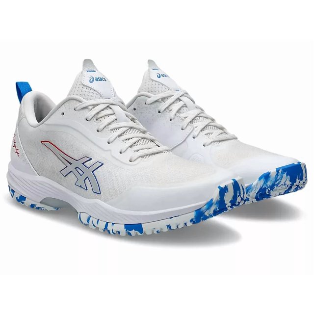 ASICS PRESTIGELYTE 5 OC 1043A021 101 White Electric Blue Tennis Shoes