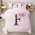 thumbnail image 2 of Erosebridal Princess Bowknot Quilt Full, Initial F Letter Full Bedspread Sets for Girls, 3-Piece, 2 of 7