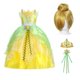 thumbnail image 1 of Disfraz de princesa Tiana de Disney para niñas, vestido de fiesta elegante, flor verde, campana, varita, vestidos de cumpleaños para niños pequeños zhangyuxiang unisex, 1 of 2