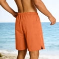 thumbnail image 7 of Men's Shorts Solor Color Casual Elastic Waist Drawstring Athletic Shorts with Bcak Pocket Split-Hem Straight-Leg Workout Shorts for Outdoors, 7 of 7