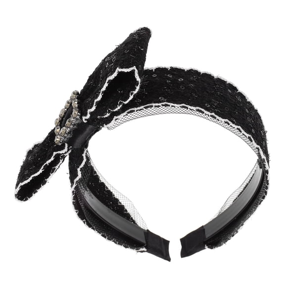 LOLIPPYY Boho Headbands Women Bow Headdress Fabric Black for Birthday 1Set