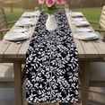thumbnail image 4 of Black Spring Floral Table Runner - 120 Inch Long Farmhouse Flowers Elegant Pastoral Cotton and Linen Blended Dress Scarves Farmhouse Table Runner for Kitchen Dining, Coffee Table, 13" x 120", 4 of 8