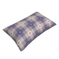 thumbnail image 3 of Bixox Purple Floral Gingham Check Plaid Printed Pillow Protector,Super Soft Ideal for Home,Guests,Rentals - 16"x24", 3 of 8