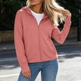 thumbnail image 2 of hoksml Women's Full Zip Hooded Lightweight Jacket Thumbhole Cuff Side Pocket Slim Casual Athletic Windshirt, 2 of 7