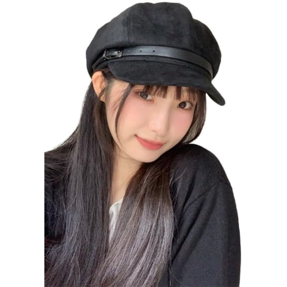 CoCoMangos Vintage Newsboy Hats Winter Suede Caps Women's Octagonal Hat Fashion Cabbie Baker Visor Beret Hat
