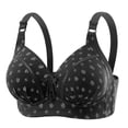 thumbnail image 2 of Women's Wirefree Bras Full Coverage Push up Solid Color No Underwire Supportive Bras Women Bralette Bras for Heavy Breast Black 42, 2 of 3