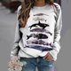 thumbnail image 2 of Camisas informales de manga larga para mujer, sudadera de cuello redondo con estampado de criatura marina, jersey de cuello redondo, túnica holgada con estampado de puesta de sol Pompotops gfhjh19941, 2 of 5