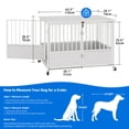 thumbnail image 4 of Dextrus 43.3" Wooden Dog Crate Furniture with Wheels,Double-Doors Dog Kennel Indoor,End Table & Dog Cage Table - White, 4 of 8