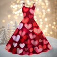 thumbnail image 2 of LWavelet 2026 Valentine's Romantic Wrap Maxi Dress, Women's Love Heart Rose Print Sleeveless Flowy Trendy Sundresses Vermilion S, 2 of 4