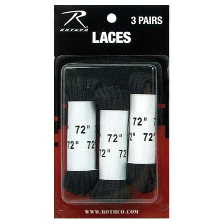 72" Nylon Black Boot Laces, 3 pack