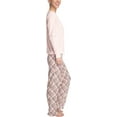 thumbnail image 2 of Goodnight Kiss Women's Max and Relax Butter Knit Lounge Wear Pajama Set, Pink/Plaid, Medium, 2 of 3