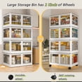 thumbnail image 2 of EnHomee 200QT Storage Bins with Wheels Clear Plastic Storage Bins with Lids 4 Pack Stackable Storage Bins for Closet Organizers and Storage, 2 of 6