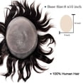 thumbnail image 5 of Toupee for Men Indian Human Hair Systems Men's Capillary Prosthesis Diamond Lace Top with Knotless Full PU Skin Bottom Men's Hairpiece, 5 of 7