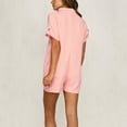 thumbnail image 6 of Maean Women's Summer Casual Rompers Short Sleeve Wide Leg Shorts V Neck Collared Jumpsuit with Pockets, 6 of 6