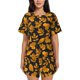 thumbnail image 1 of Fotbe fall leaf Conjunto de Pijama Estampado para Mujer, 2 Piezas, Ropa de Dormir con Camiseta de Manga Corta y Shorts Suaves-X-Large, 1 of 6