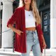thumbnail image 5 of Chaqueta de terciopelo informal para mujer Abrigo elegante de salón de moda informal Kuymtek Rojo T XXL para Mujer, 5 of 6