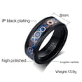 thumbnail image 2 of GY Black and Blue Mechanical style Ring 8mm Tungsten Carbide Ring for Men Wedding Band Man Ring, 2 of 6