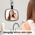 thumbnail image 4 of Large Wall Mount Hand Mirror with Handle, for Vanity Makeup Home Salon Travel Use (Square Black 10.3inx7.3in), 4 of 5
