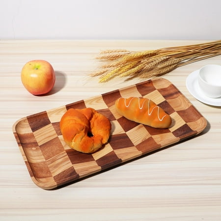 

Serving Trays Vintage Natural Wood Grain Beautiful Appearance Tray For Office Home 40x20cm