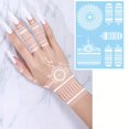 thumbnail image 1 of 1 Sheet Floral Temporary Tattoo, Lace Decal Flower Pattern, Waterproof Hand Arm Wrist Body Fake Tattoos For Women, 1 of 5