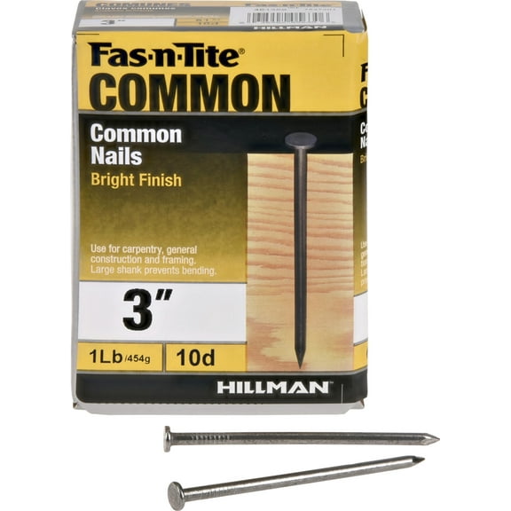 Fas-N-Tite Steel, 10D Bright Common Nails (3") - 1 lb