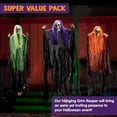 thumbnail image 2 of Husfou - Pack de 3 decoraciones colgantes de esqueleto fantasma para Halloween: la mejor decoración para interiores y exteriores de Halloween, 2 of 8