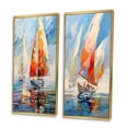 thumbnail image 3 of Designart "Sailboat modern Winds II" Boat Sailing Framed Wall Art Set Of 2 - Multi-Color Transportation Framed Wall Art Set Of 2, 3 of 6